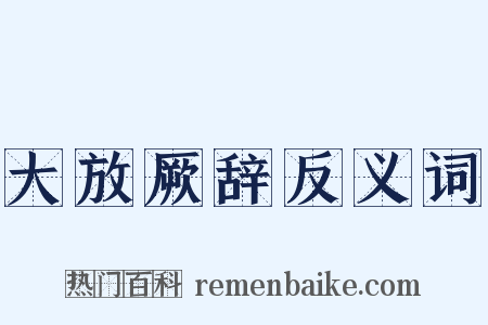 大放厥辞反义词是什么意思的图片